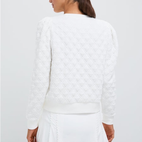 Tuckernuck white puff sleeve Quilted Campbell sweatshirt - Picture 6 of 11
